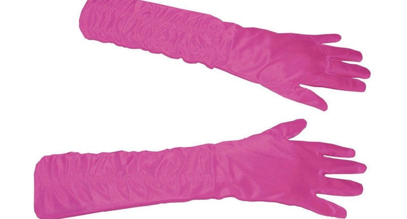 Funny Fashion Roze handschoenen gerimpeld 46cm