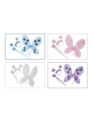 Funny Fashion Roze vlinder verkleed set Minnie 3-delig