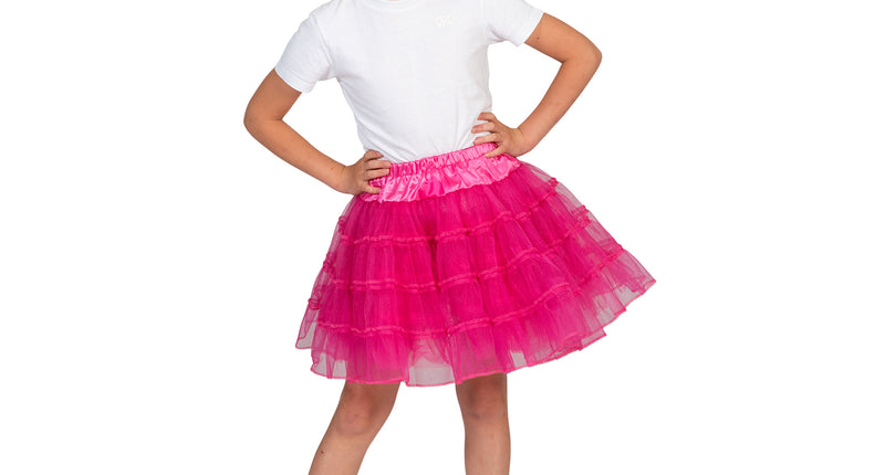 Funny Fashion Roze/Fuchsia tule rok Sterre kinderen