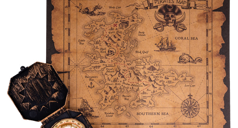 Funny Fashion Schatkaart met kompas