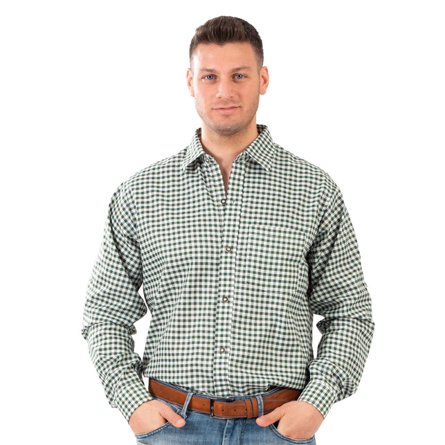 Funny Fashion Shirt oktoberfest groen wit geblokt