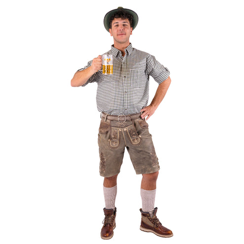 Funny Fashion Shirt oktoberfest groen wit geblokt