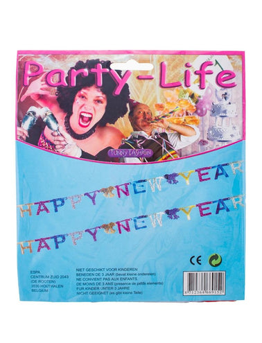 Funny Fashion Slinger Happy New Year fel gekleurd