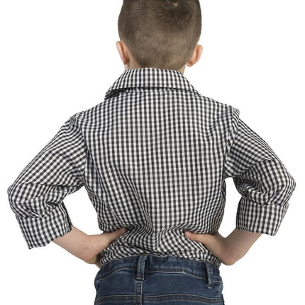 Funny Fashion Tiroler blouse zwart wit geblokt