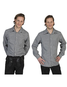 Funny Fashion Tiroler blouse zwart wit geblokt