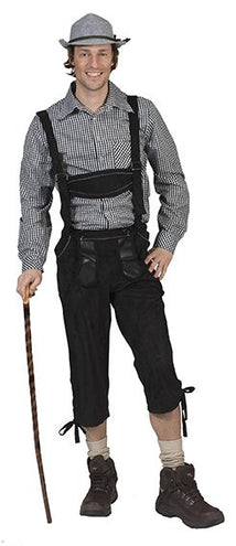 Funny Fashion Tiroler blouse zwart wit geblokt