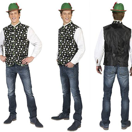 Funny Fashion Tiroler vest met edelweis print