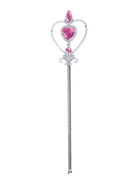 Funny Fashion Toverstaf fee met roze nep diamanten