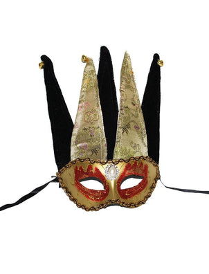 Rood Venetiaans Carnaval-masker Met Veren Op Het Wit Stock Foto