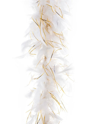Funny Fashion Veren boa wit met gouden tinsel 45gram