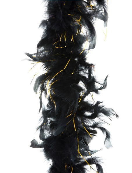 Funny Fashion Veren boa zwart met goud tinsel 45gram