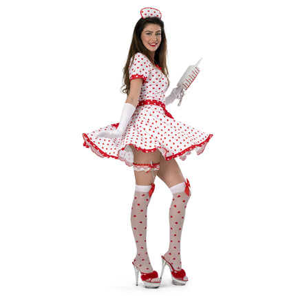 Funny Fashion Verpleegstersjurk Zoë met hartjes