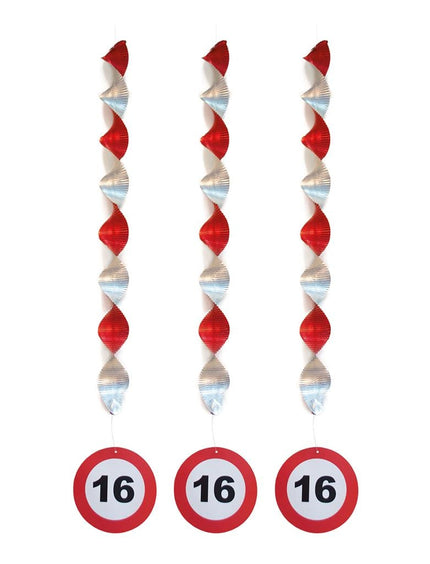 Funny Fashion Versiering 16 jaar hangdecoratie verkeersbord