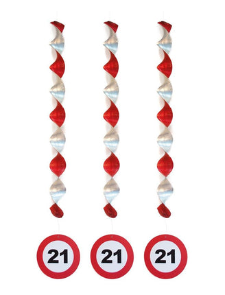 Funny Fashion Versiering 21 jaar hangdecoratie verkeersbord