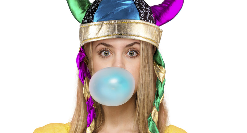 Funny Fashion Vikinghelm met vlechtjes kleuren