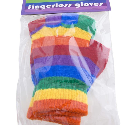 Funny Fashion Vingerloze regenboog handschoenen