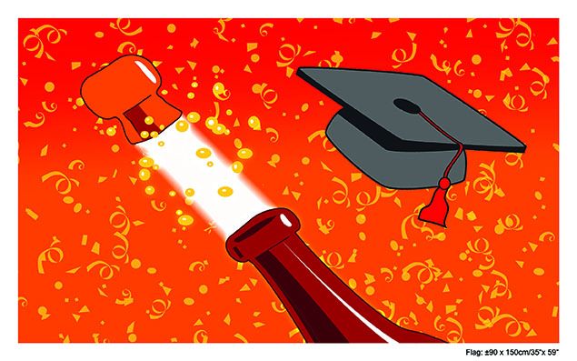 Funny Fashion Vlag graduation