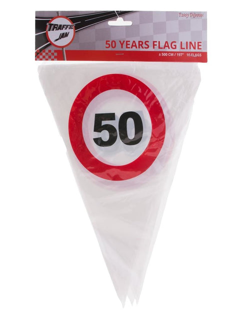 Funny Fashion Vlaggenlijn 50 jaar met verkeersborden