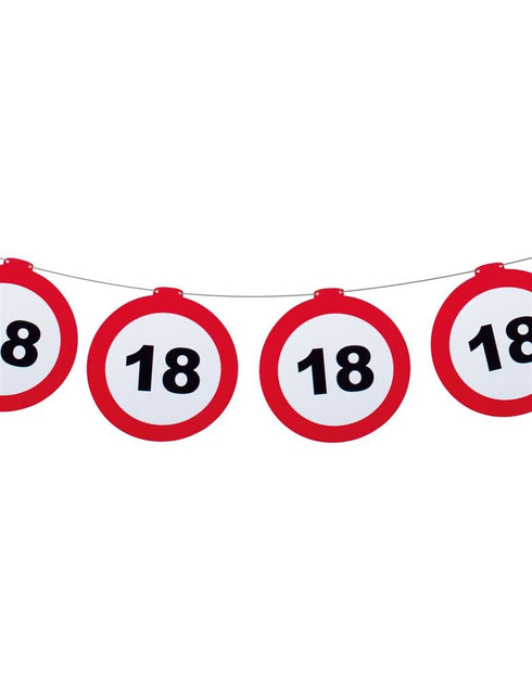 Funny Fashion Vlaggenlijn  verkeersbord 18  jaar