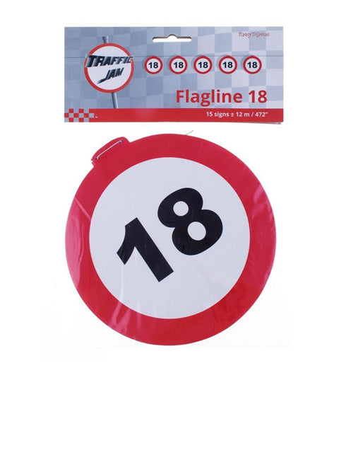 Funny Fashion Vlaggenlijn  verkeersbord 18  jaar