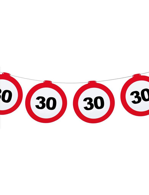 Funny Fashion Vlaggenlijn  verkeersbord 30 jaar
