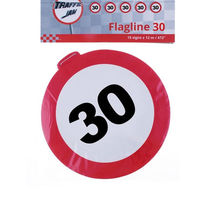 Funny Fashion Vlaggenlijn  verkeersbord 30 jaar