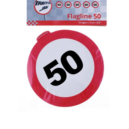 Funny Fashion Vlaggenlijn  verkeersbord 50 jaar
