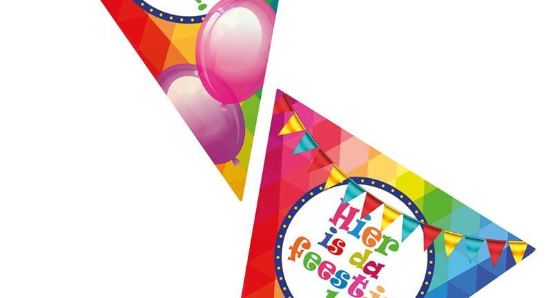 Funny Fashion Vlaggenlijn Waar is dat feestje/hier is dat feestje