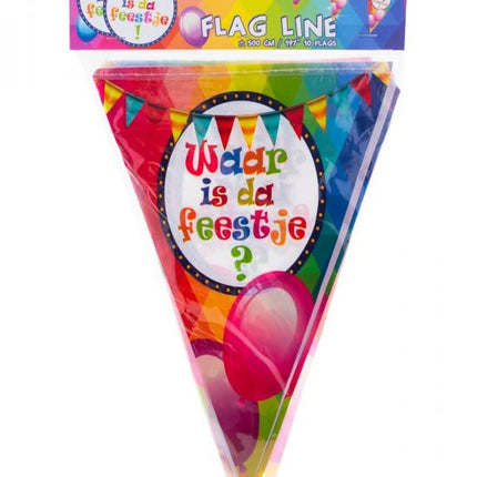 Funny Fashion Vlaggenlijn Waar is dat feestje/hier is dat feestje