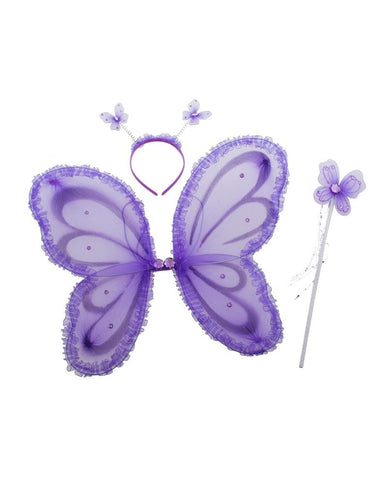 Funny Fashion Vlinderset 3delig 4 kleuren