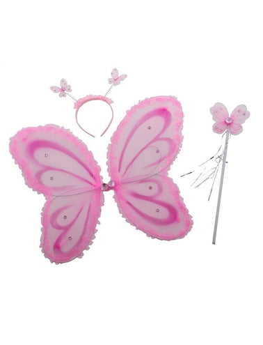 Funny Fashion Vlinderset 3delig 4 kleuren