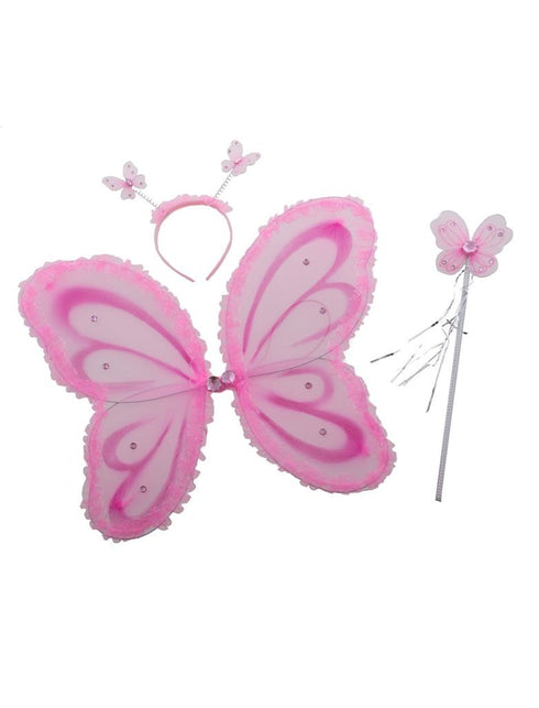 Funny Fashion Vlinderset 3delig 4 kleuren