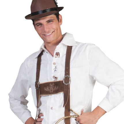 Funny Fashion Witte Alpine shirtjes voor lederhosen