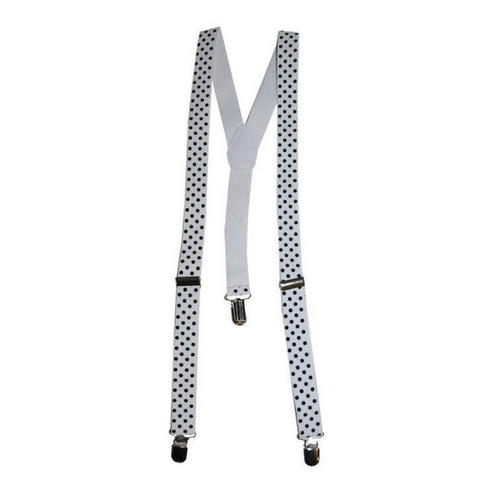 Funny Fashion Witte disco bretel met noppen