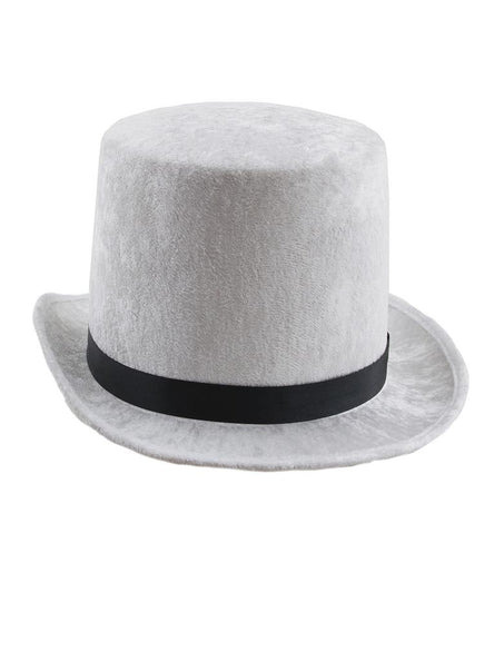 Funny Fashion Witte hoge hoed velours