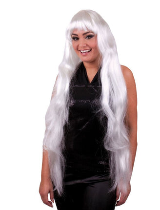 Funny Fashion Witte pruik Elise extra lang haar