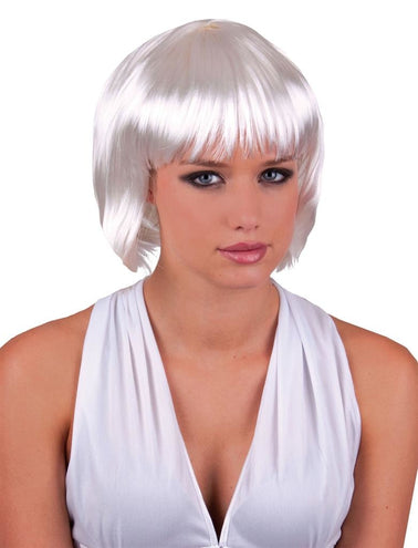 Funny Fashion Witte pruik Sexy Holly boblijn