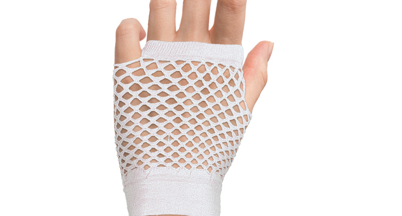 Funny Fashion Witte visnet handschoenen kort model