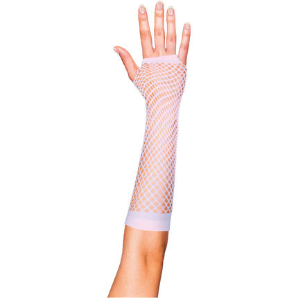 Funny Fashion Witte visnet handschoenen lang model