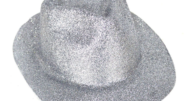 Funny Fashion Zilveren gleufhoed met glitters