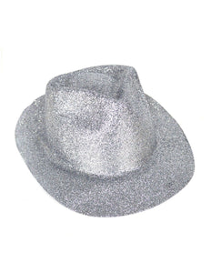 Funny Fashion Zilveren gleufhoed met glitters