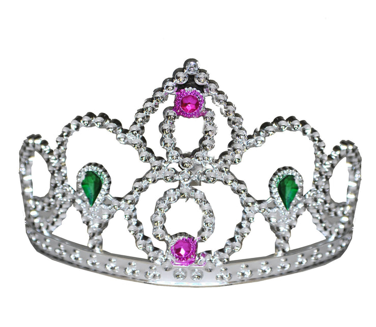 Funny Fashion Zilveren kroon met nep edelstenen