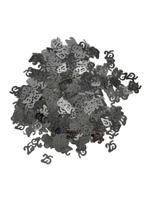 Funny Fashion Zilveren tafel confetti decoratie 25 jaar