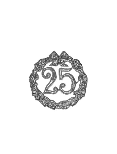 Funny Fashion Zilveren wanddeco cijfer 25