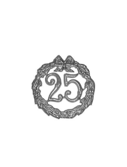 Funny Fashion Zilveren wanddeco cijfer 25