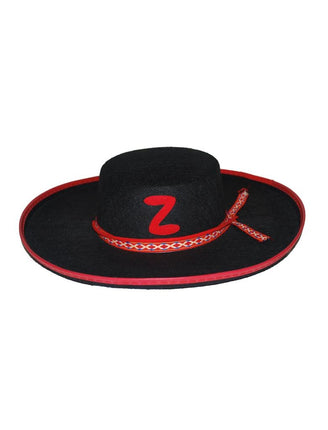 Funny Fashion Zorro hoed met rode rand kids