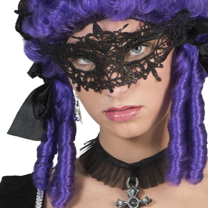 Funny Fashion Zwart kanten oogmasker Olivia