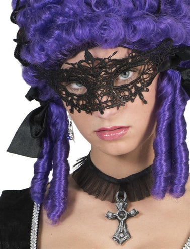 Funny Fashion Zwart kanten oogmasker Olivia