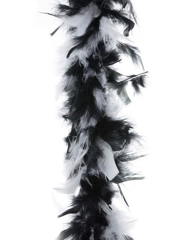 Funny Fashion Zwart witte veren boa 45gr
