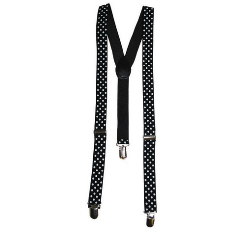 Funny Fashion Zwarte bretels met stippen